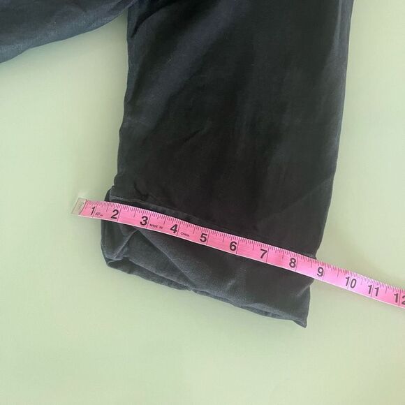 Women’s Blouse Top 100% linen 2X 3/4 sleeves Extra Large black button down - Picture 7 of 11